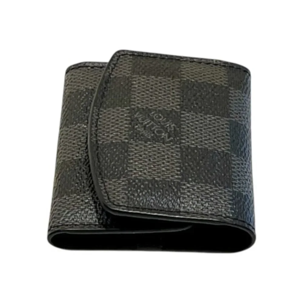 Louis Vuitton Damier Graphite Cufflinks Earrings Case Travel Pouch